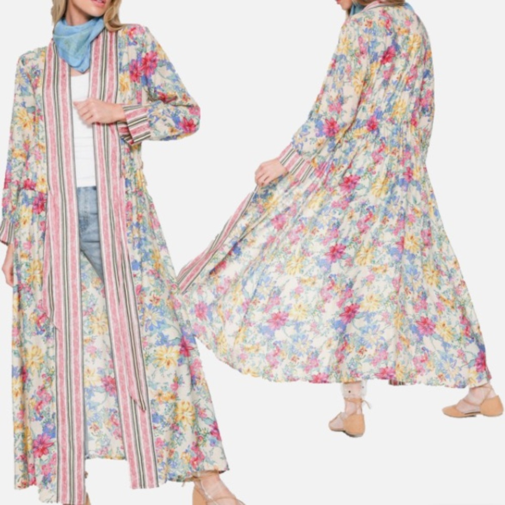 the Aratta Silent Journey "I Will Meet You at Maxi" Duster | Pink Floral